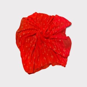 Lightweight fancy red and gold scarf